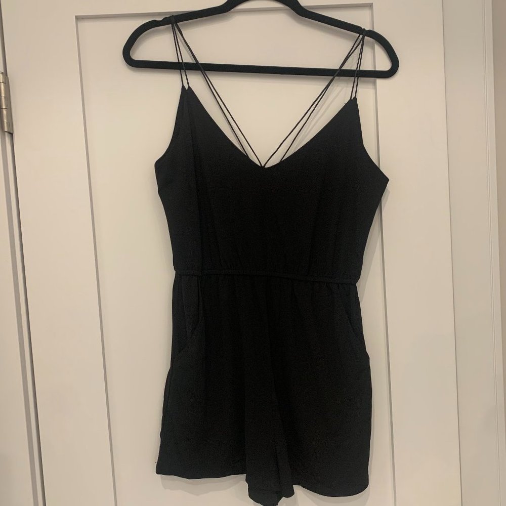 UO Sparkle and Fade, Size Medium, Black Romper